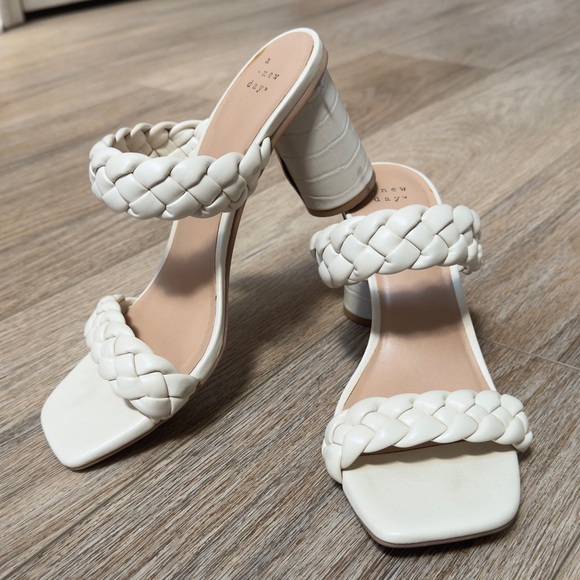 a new day Shoes - Target “ A New Day” Ivory braided heels, size 9. Very very good condition.